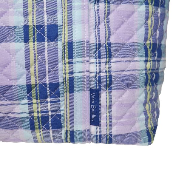 Vera Bradley Small Vera Tote Quilted in Amethyst Plaid Travel Shoulder Bag NWT - Picture 5 of 10